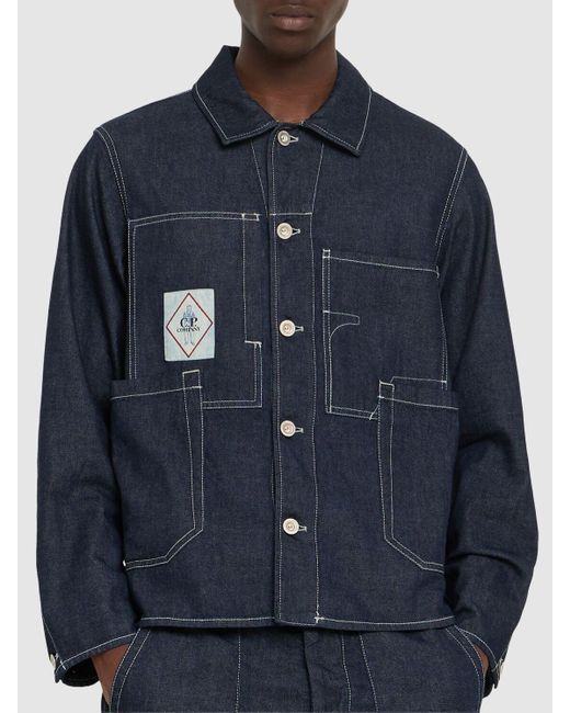 C P Company Herren 3/1 Denim Chore Jacket in Blue für Herren