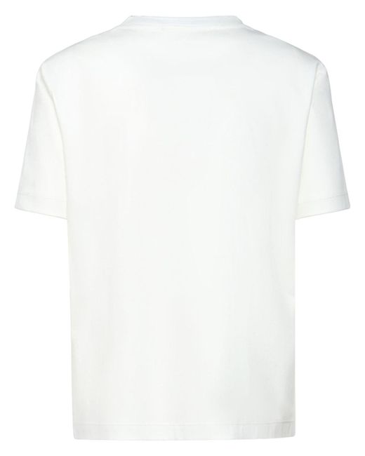 Max Mara White T-shirt Aus Baumwolle & Modal Mit Logo "monviso"