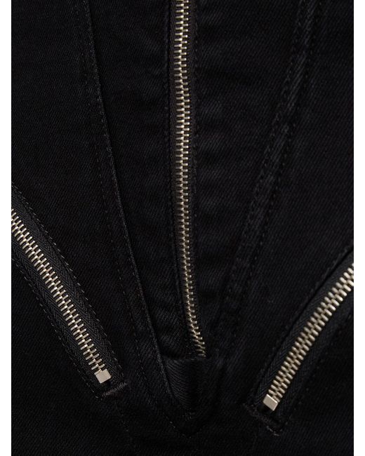 Jean skinny zippé en denim stretch taille haute Mugler en coloris Black