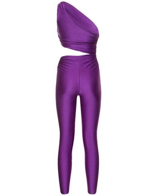 Jumpsuit de lycra con un tirante ANDAMANE de color Purple