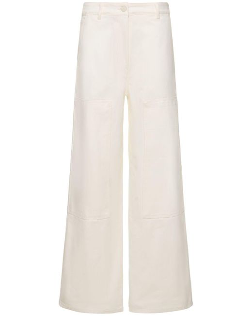 Pantalones rectos de denim CECILIE BAHNSEN de color White
