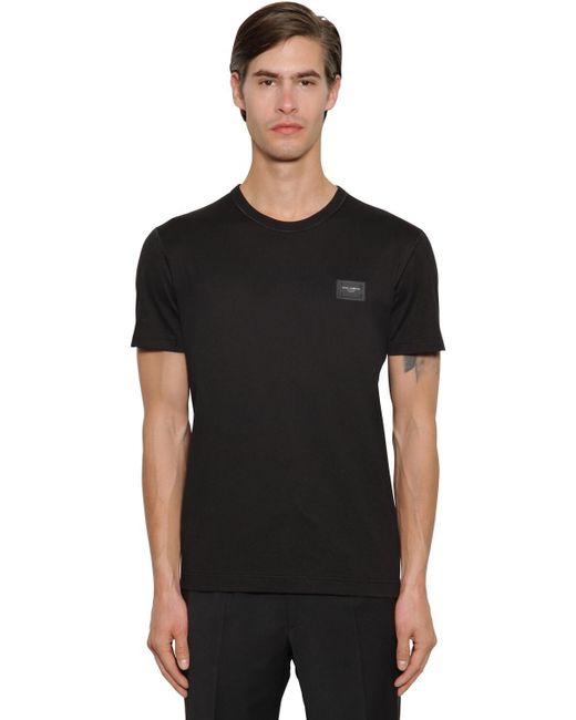 Cotton-jersey T-shirt in Black for Men 