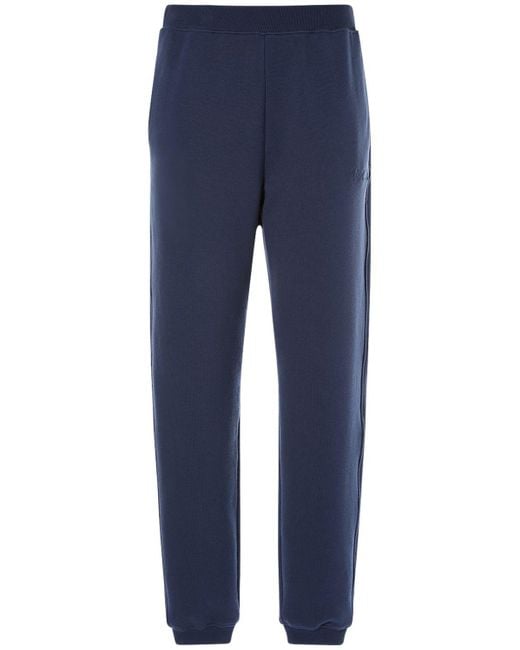 Max Mara Blue Tamaro Cotton Jersey Logo Sweatpants