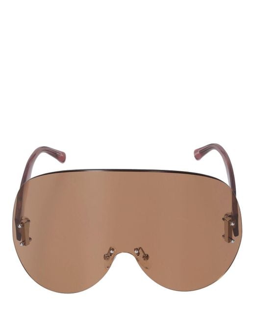 The Attico Brown Karl Oversize Mask Acetate Sunglasses