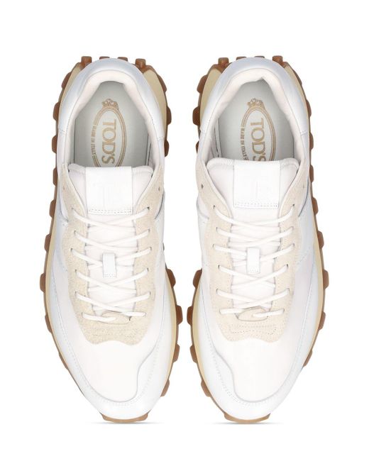 Tod's White Running Suede & Mesh Sneakers for men