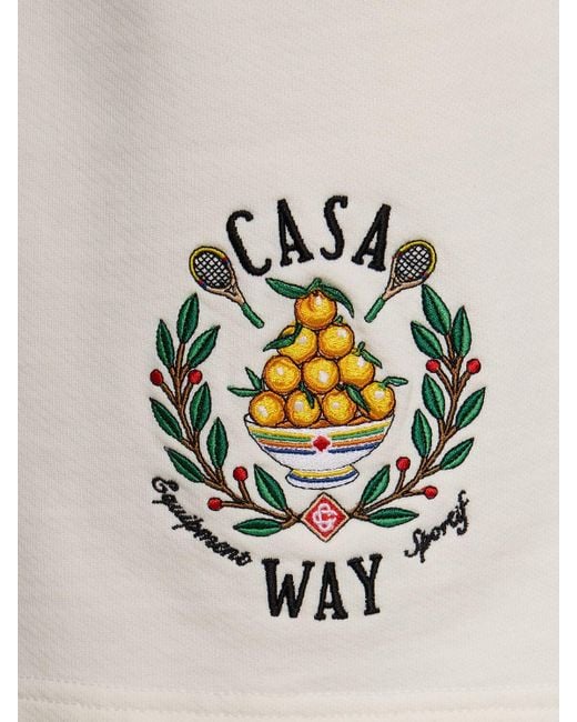 メンズ Casablancabrand Casa Way コットンジャージースウェットハーフパンツ White