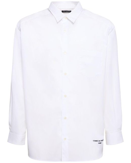 Comme des Garçons White Cotton Logo Shirt for men