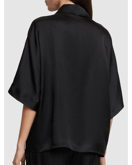 Anine Bing Black Julia Silk Blend Shirt