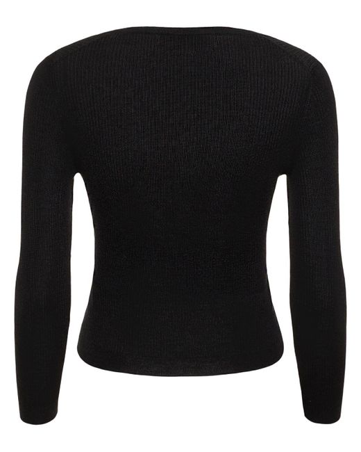 Cardigan en laine mélangée ultra-fine Gucci en coloris Black