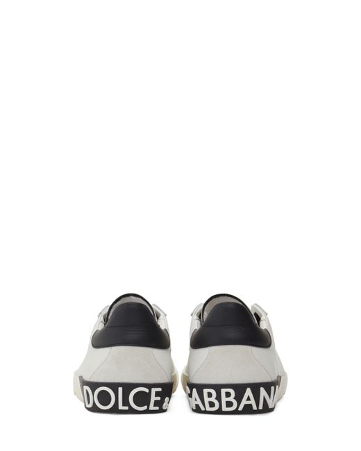 Zapatillas de cuero sneakers portofino Dolce & Gabbana de hombre de color White