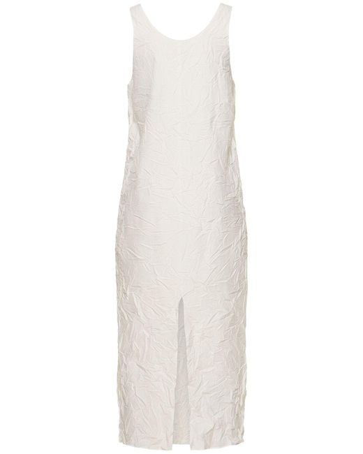 Vestido maxi de sarga de algodón Auralee de color White