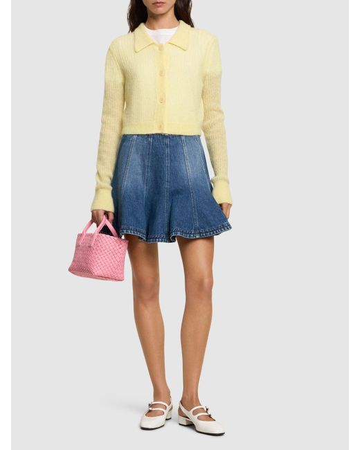 Femme Jupe Courte En Denim MSGM en coloris Blue