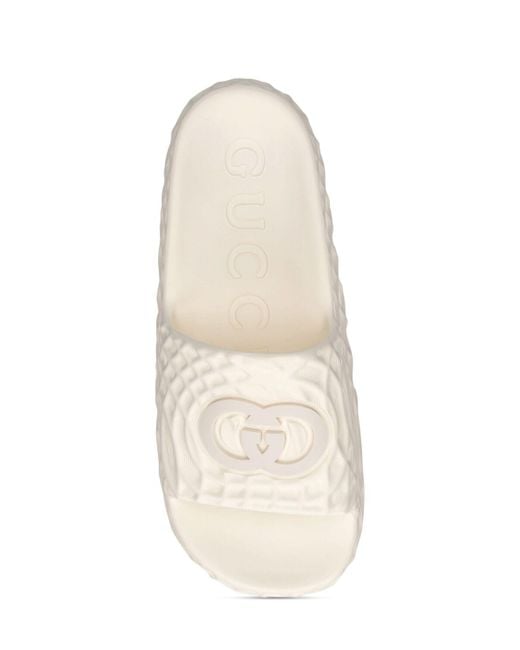 Gucci Natural gg Water Ripple Rubber Slides for men