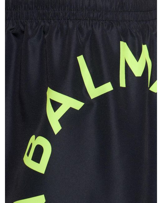 Balmain Blue Logo Tech Swim Shorts for men