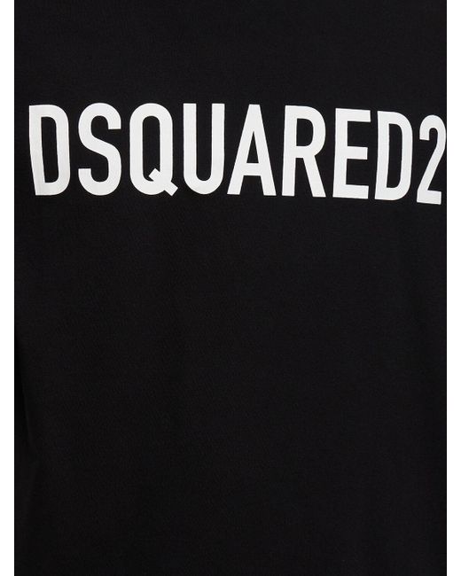 T-shirt loose fit in cotone con stampa di DSquared² in Black da Uomo