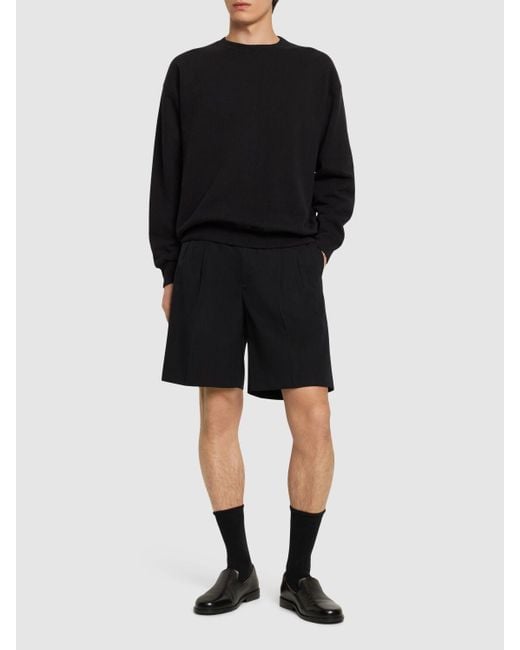 Pantalon ample en gabardine de laine Auralee pour homme en coloris Black