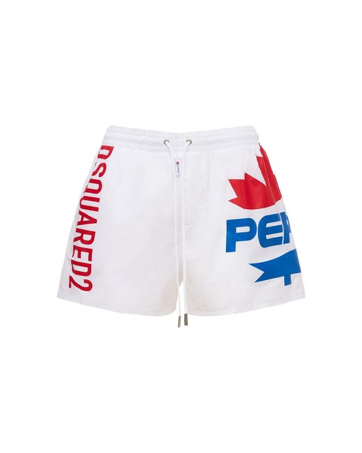 DSquared² Red Pepsi Print Swim Shorts