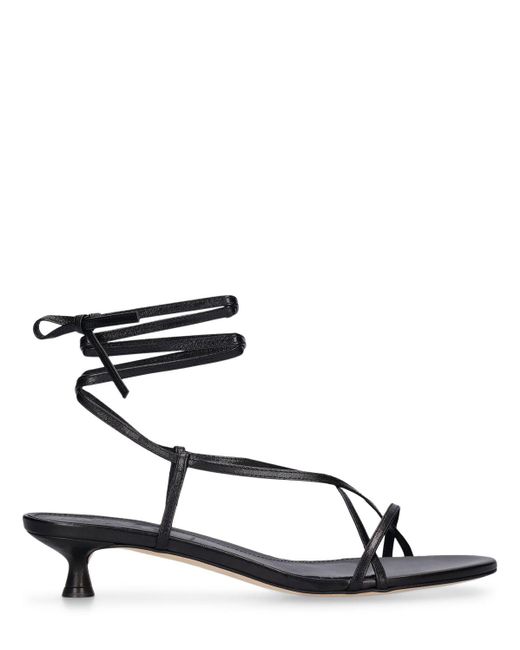 Aeyde Black 35mm Paige Nappa Leather Lace-up Sandals
