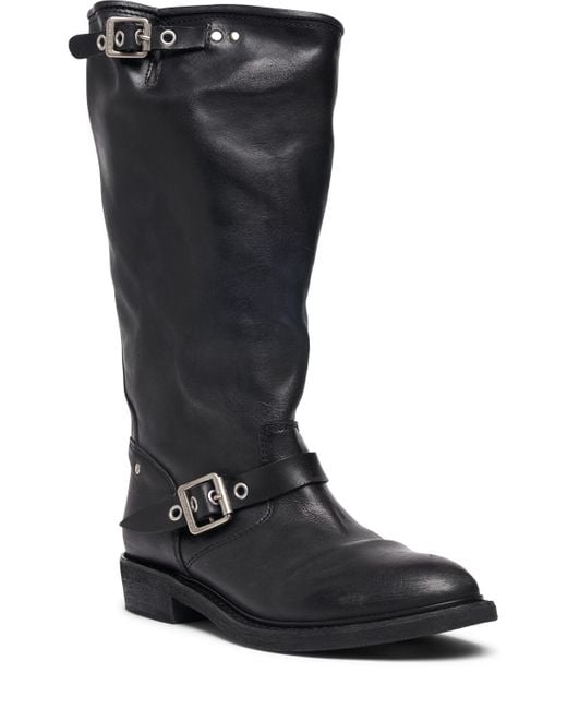 Golden Goose Deluxe Brand Black 30mm Biker Leather Tall Boots