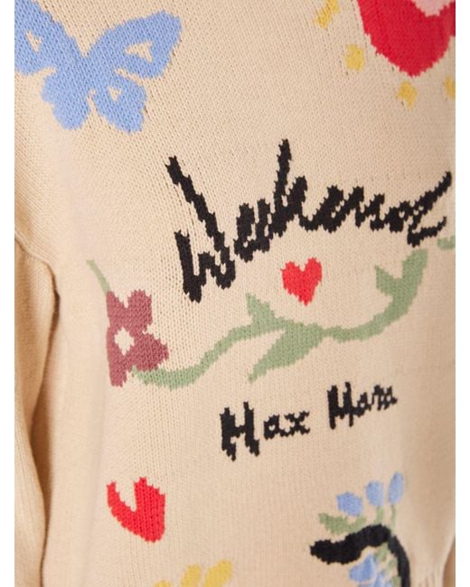 Suéter de algodón con intarsia Weekend by Maxmara de color Multicolor