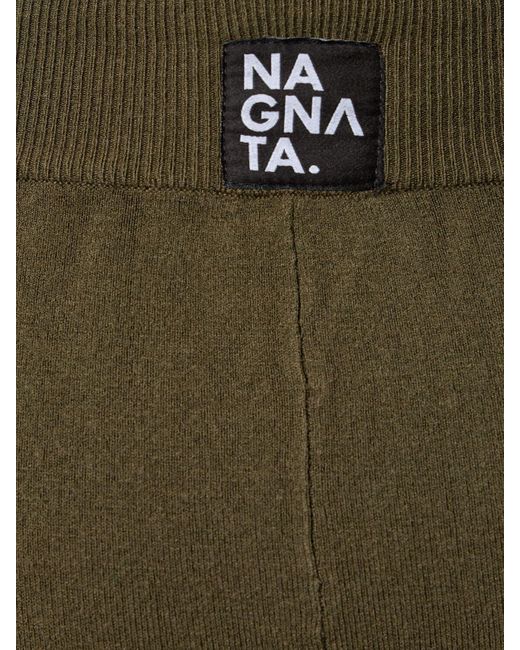 Nagnata Green Retro Wool Blend Shorts