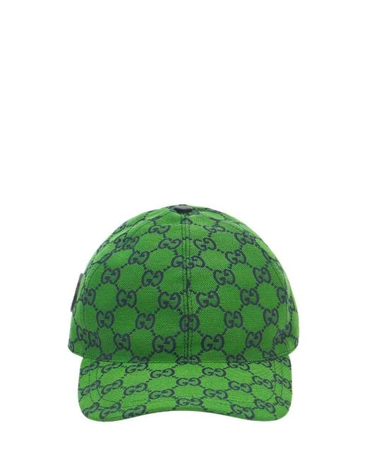 Gucci Gg Multicolor Canvas Baseball Hat in Green | Lyst