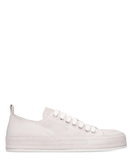 Ann Demeulemeester Gert Denim Low Top Sneakers in White (Pink) for Men ...
