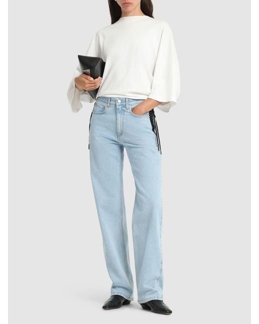Mujer Jeans Rectos Con Cordones Mugler de color Blue