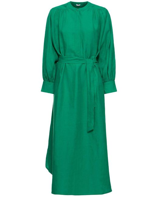 Eres Green Aimee Linen Maxi Dress