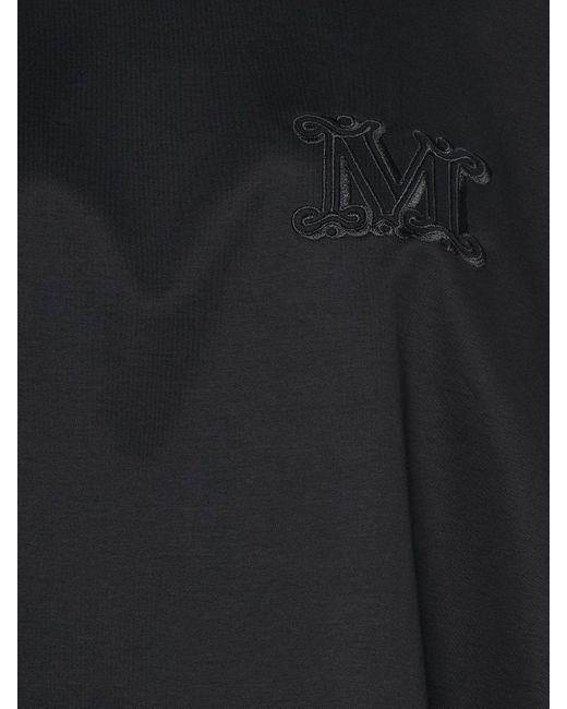 Max Mara Blue Cotton Jersey Sweatshirt W/ Embroidery