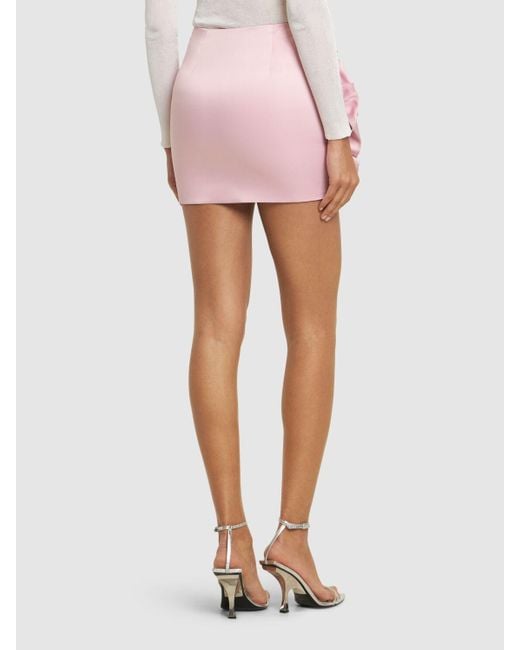 ROTATE BIRGER CHRISTENSEN Pink Tula Big Flower Satin Mini Skirt