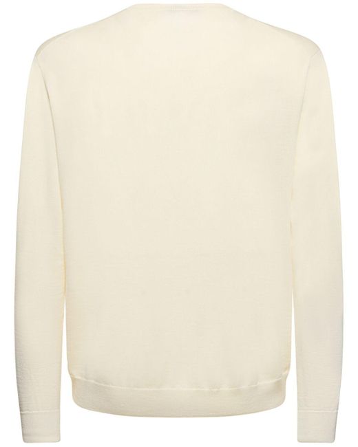 Lardini Natural Wool Blend Crewneck Sweater for men