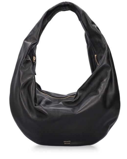 Khaite Black Medium Olivia Leather Hobo Bag