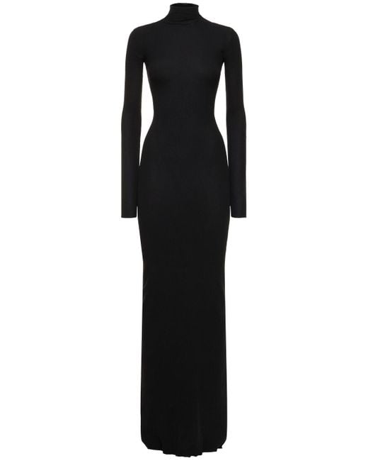 Balenciaga Black Kleid Aus Nylonmischgewebe