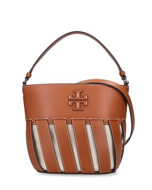 Tory Burch Small Mcgraw Leather Die Cut Bucket Bag in Brown Lyst UK