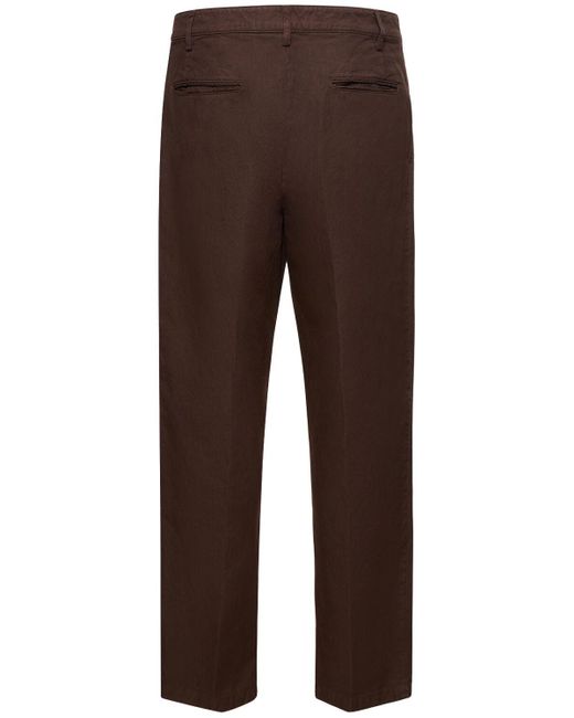 Pantalon en coton et lin Aspesi pour homme en coloris Brown