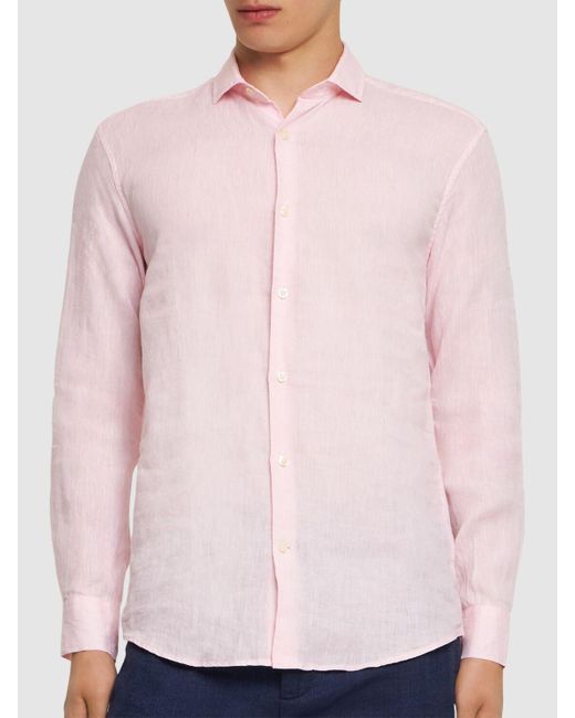 Frescobol Carioca Leinenhemd in Pink für Herren