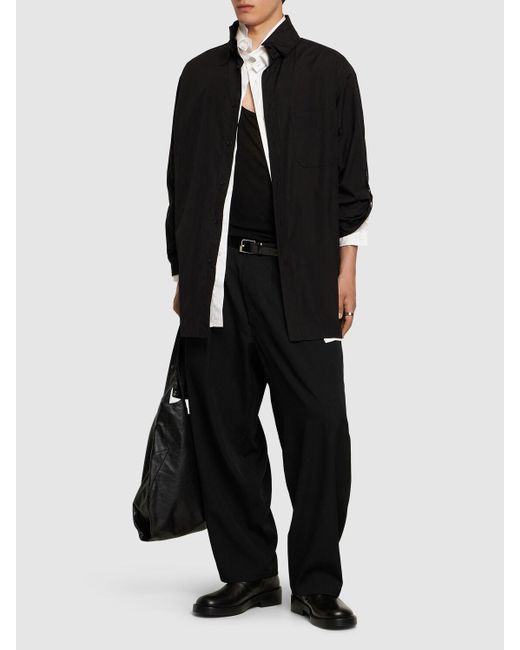 Pantaloni g-side in gabardina di lana di Yohji Yamamoto in Black da Uomo