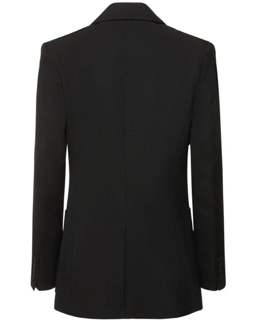 Blazer en laine mélangée avec poche plaquée Victoria Beckham en coloris Black