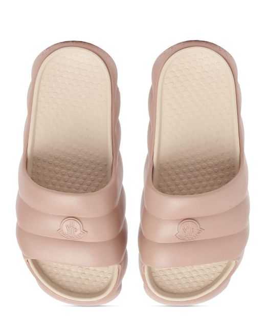 Moncler Pink Mm Lilo Rubber Sliders