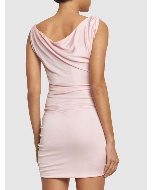 ANDAMANE Pink Providence Stretch Jersey Mini Dress