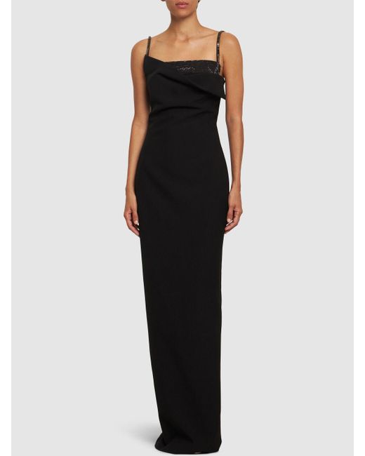 Roland Mouret Black Abendkleid Aus Verziertem Krepp