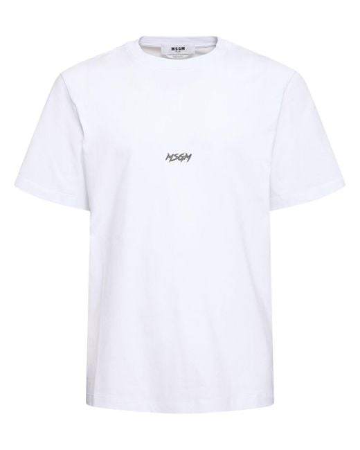 メンズ MSGM コットンtシャツ White