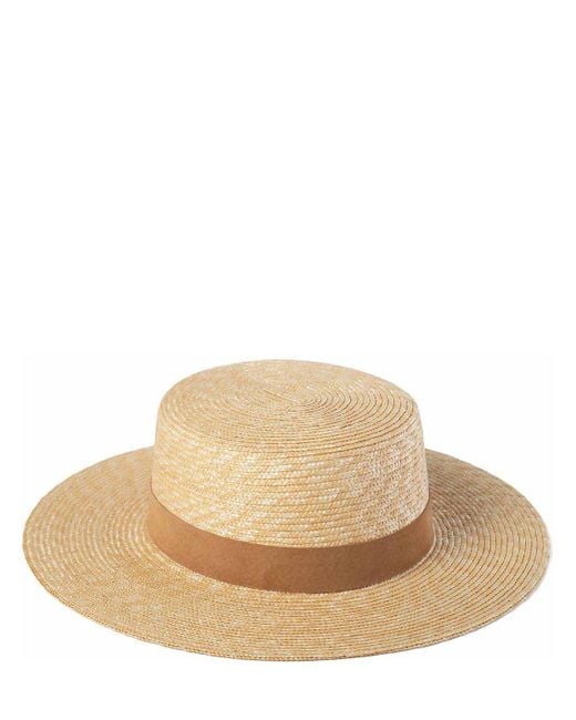 Lack of Color Natural The Spencer Boater Straw & Suede Hat