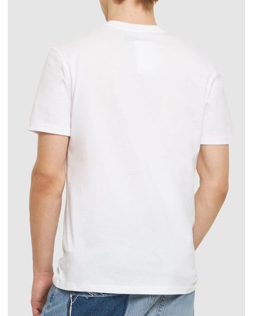 Camiseta de jersey de algodón estampada Moschino de hombre de color White
