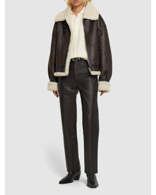 DUNST Black Loose Fit Shearling Jacket