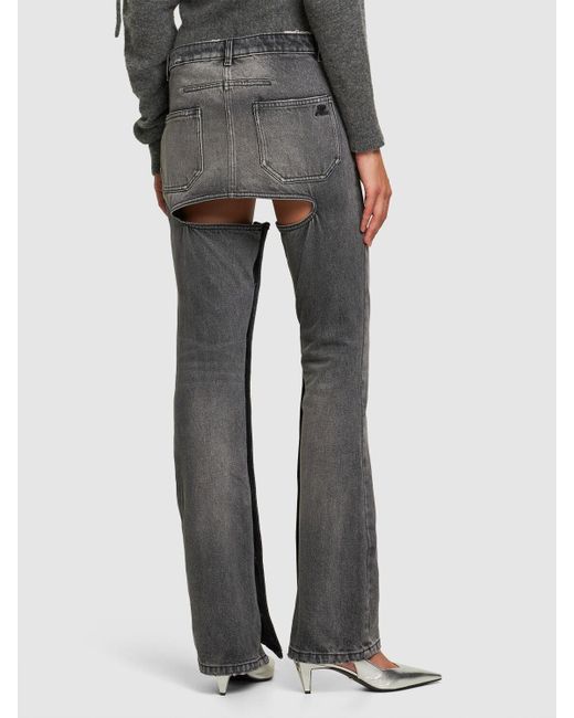 Pantalones de denim de algodón Courreges de color Gray