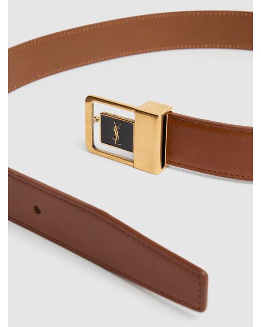 Cinturón de piel 30mm Saint Laurent de color Brown