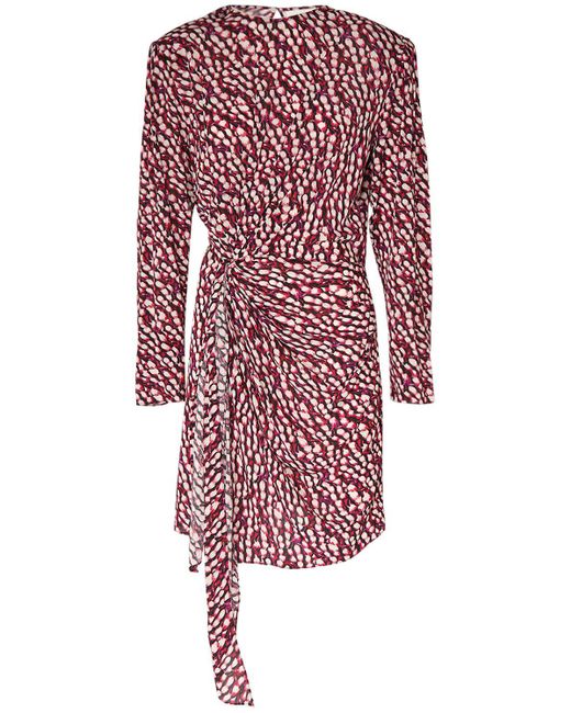 Vestito dulce in viscosa stampata di Isabel Marant in Red