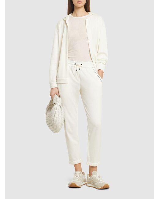 Brunello Cucinelli White Trainingshose Aus Baumwollmischung